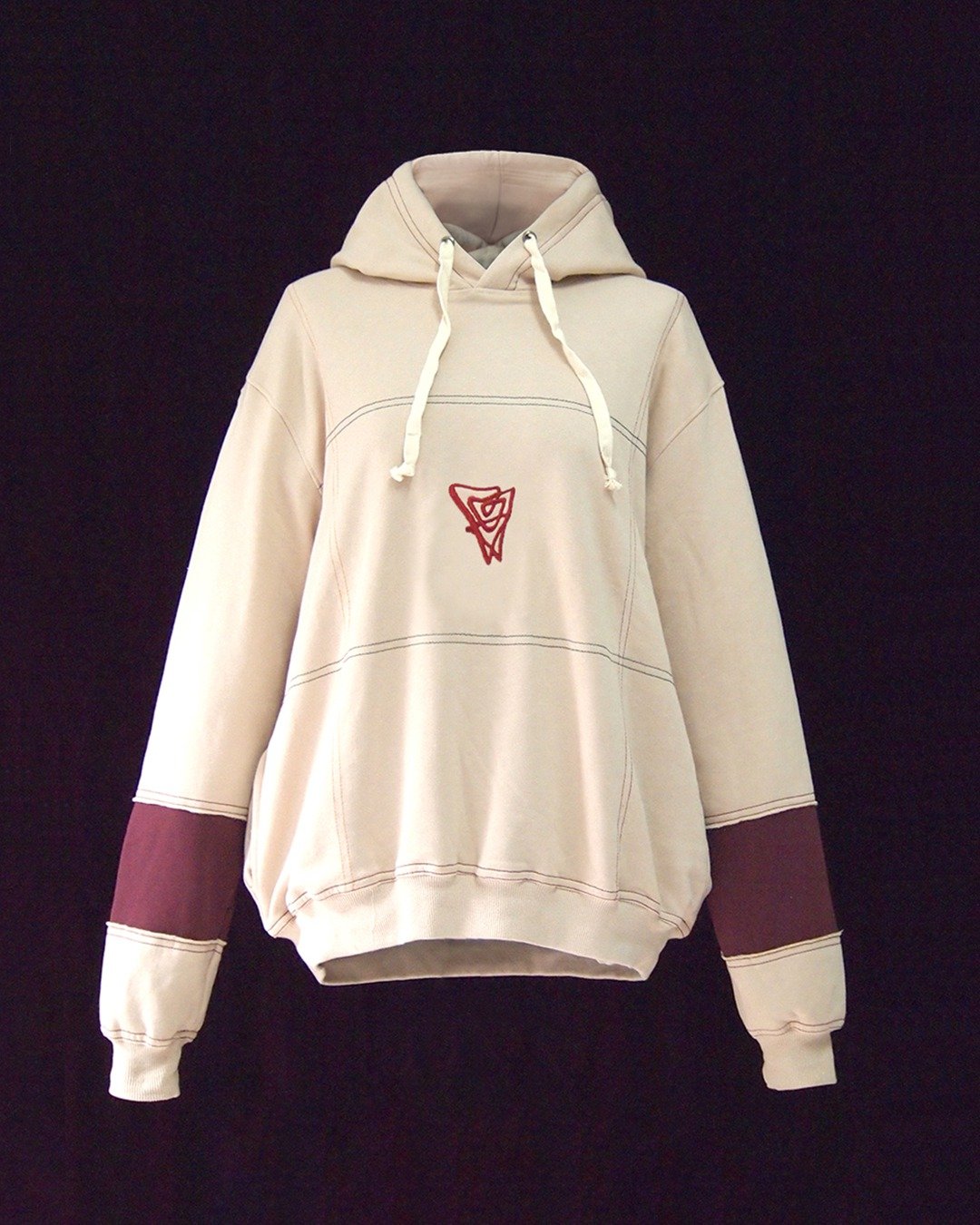 EM Essentials: Monochrome Buttercream Logo Hoodie- Earth Major - 中性连帽卫衣/T 恤 - 其他金属 卡其色