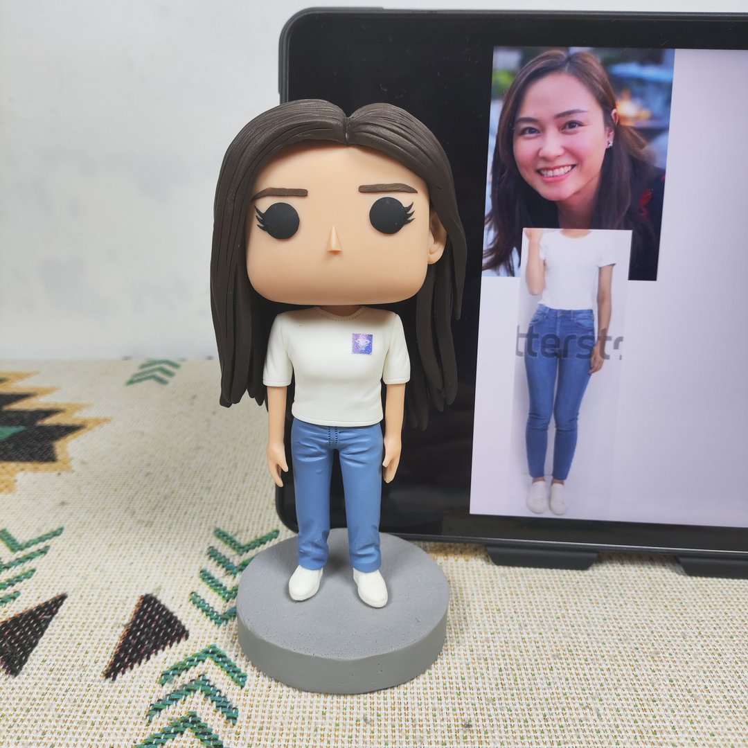 纯手工定制美国Funko Pop 自画肖像公仔娃娃男朋友老公生日礼物 - 玩偶/公仔 - 粘土 多色