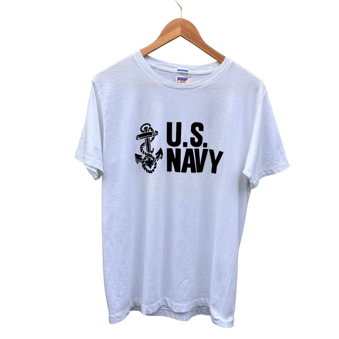 Warehouse & co Double Work US Navy T Shirt Made n Japan - 男装上衣/T 恤 - 棉 白色