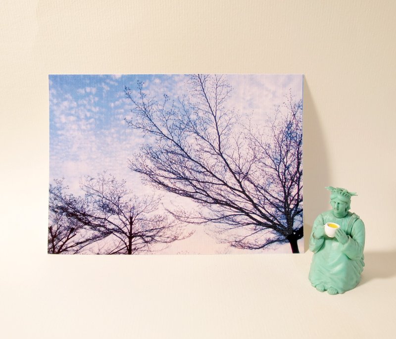 悄悄画酷卡/多功能收纳明信片/树梢 II - 卡片/明信片 - 纸 蓝色