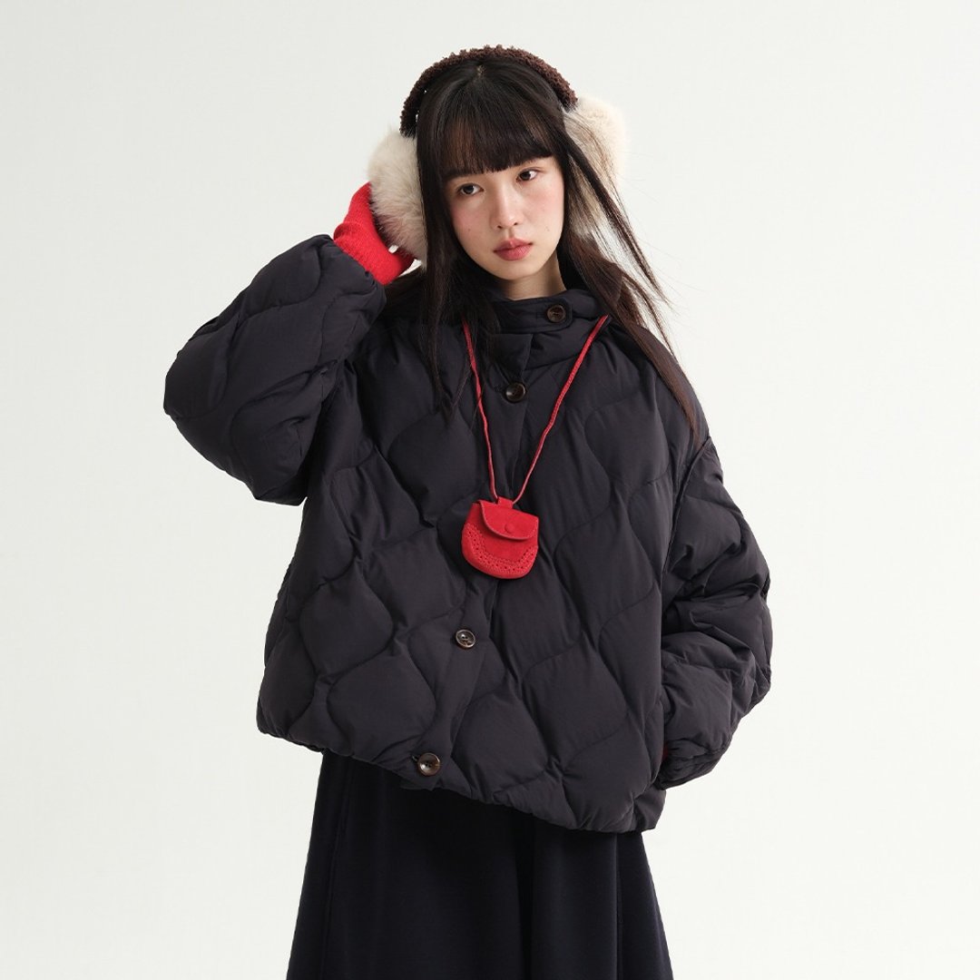 小翻领葫芦绗线羽绒服|外套|两色|冬款|Sora-2046 - 女装休闲/机能外套 - 聚酯纤维 多色
