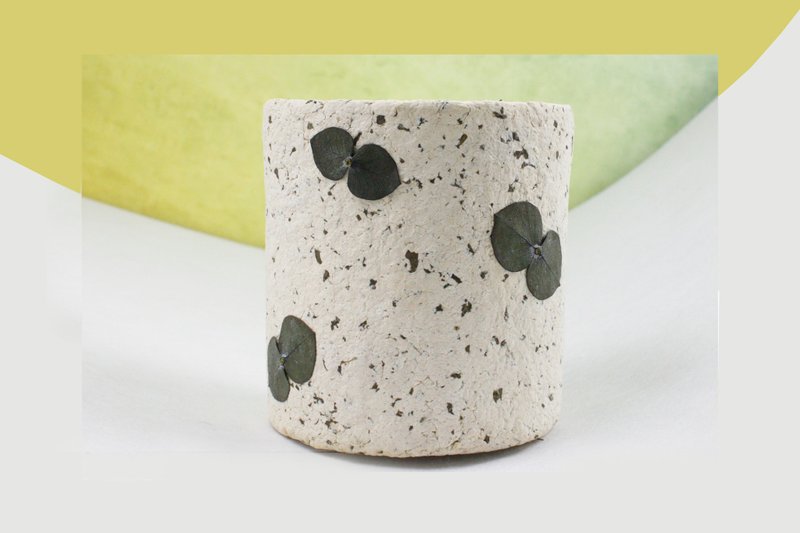 干燥霓花盆－对叶桉树 - 摆饰 - 纸 绿色