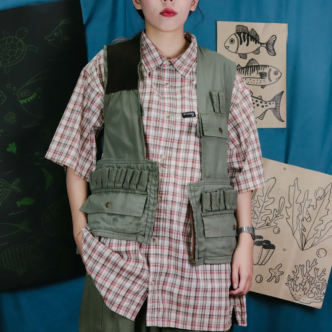 Tsubasa.Y古着屋010Columbia古着钓鱼衬衫 ,fishing shirt - 男装衬衫 - 聚酯纤维 卡其色