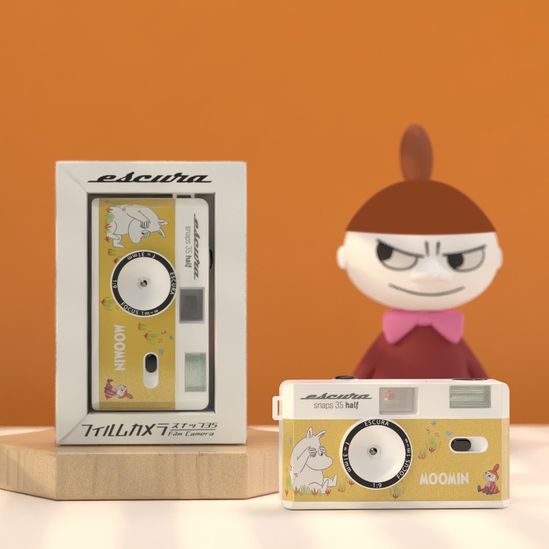 【Pinkoi x Moomin】限定 特别版 小美姆明 半格底片相机 可重用 - 相机 - 塑料 