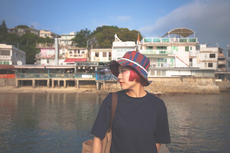 bold_民族风阔边渔夫帽.几何 - 帽子 - 棉．麻 红色