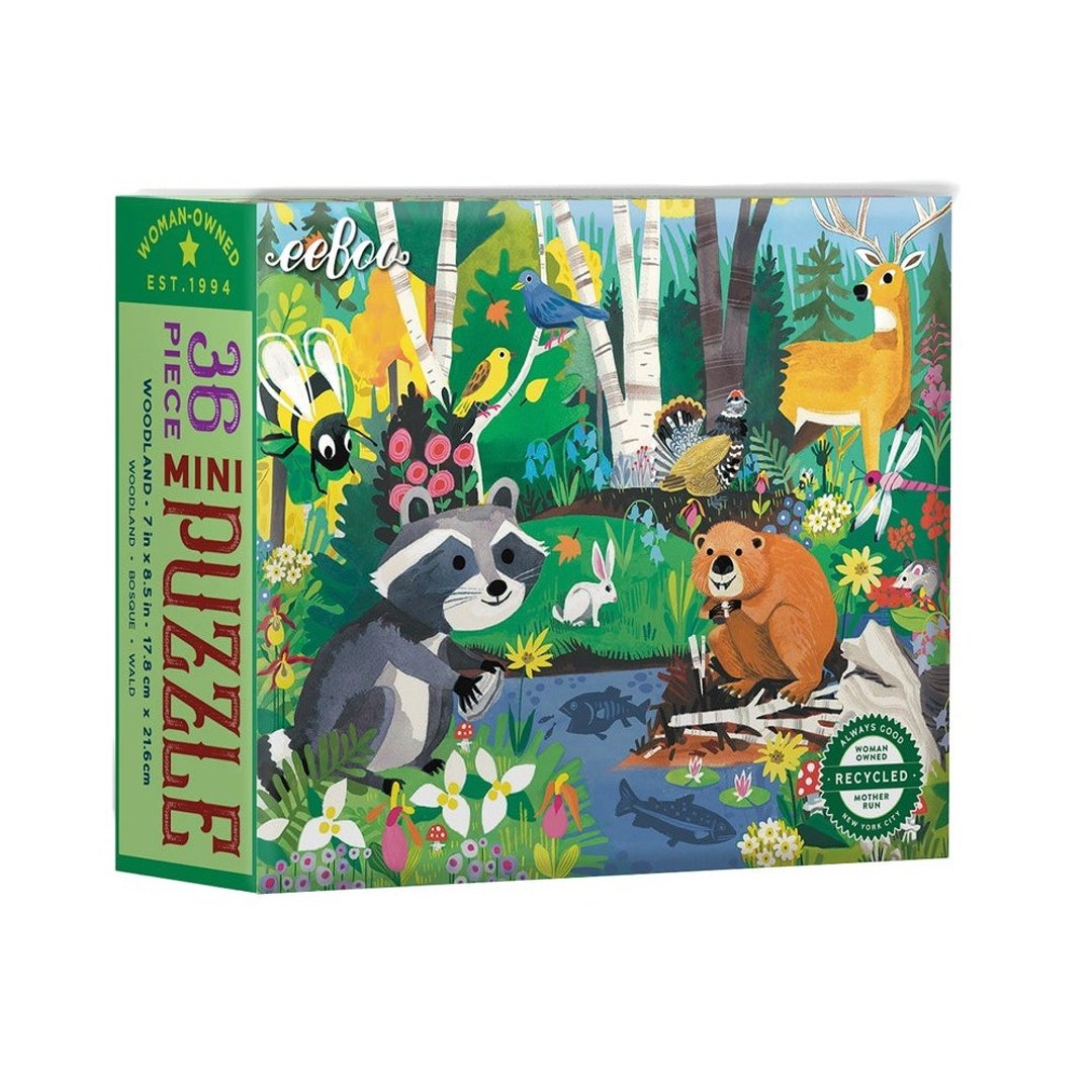 eeBoo 36片迷你拼图 -森林系列 - 森林动物 Woodland Mini Puzzle - 拼图 - 纸 多色