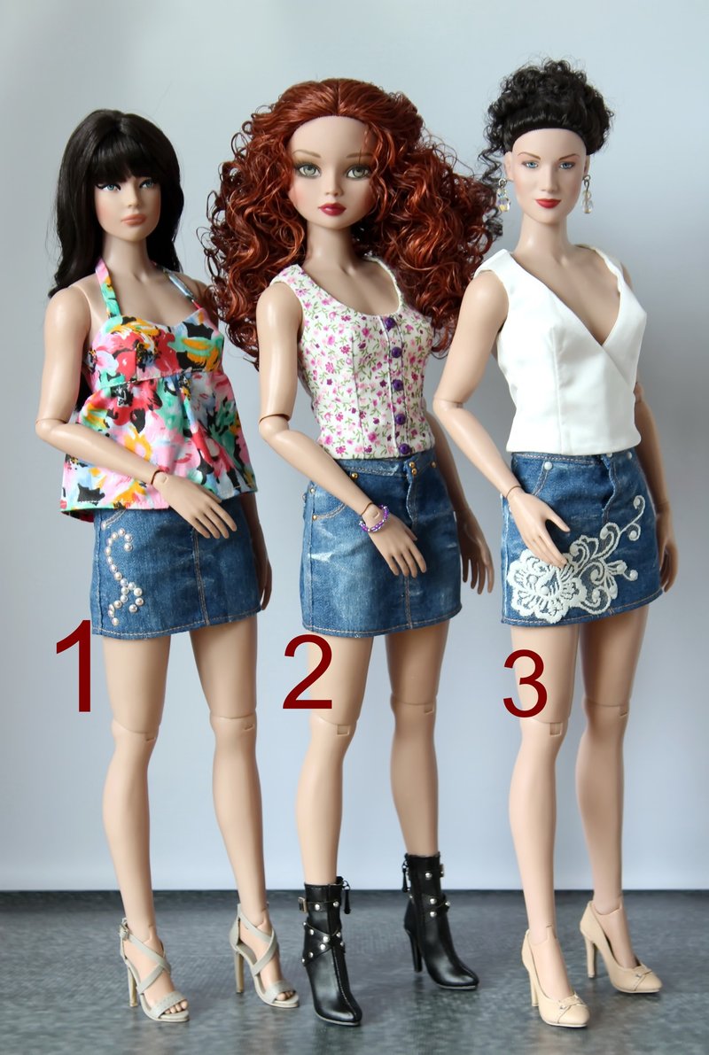 Denim skirt for Tonner dolls with RTB101 body - 其他 - 棉．麻 蓝色