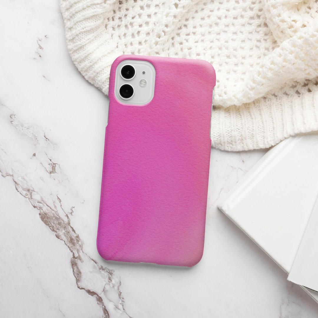 客制手机壳 iPhone 14 13 Pro Matte 抽象夏季水彩 6 5 橙粉色 - 手机壳/手机套 - 塑料 多色