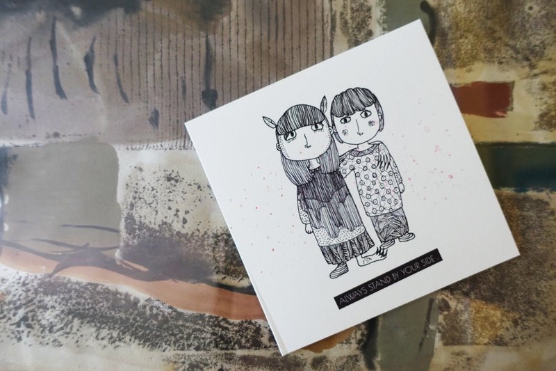 插画系列 卡片  碎碎系列＃10 < ALWAYS STAND BY YOUR SIDE . > - 卡片/明信片 - 纸 白色