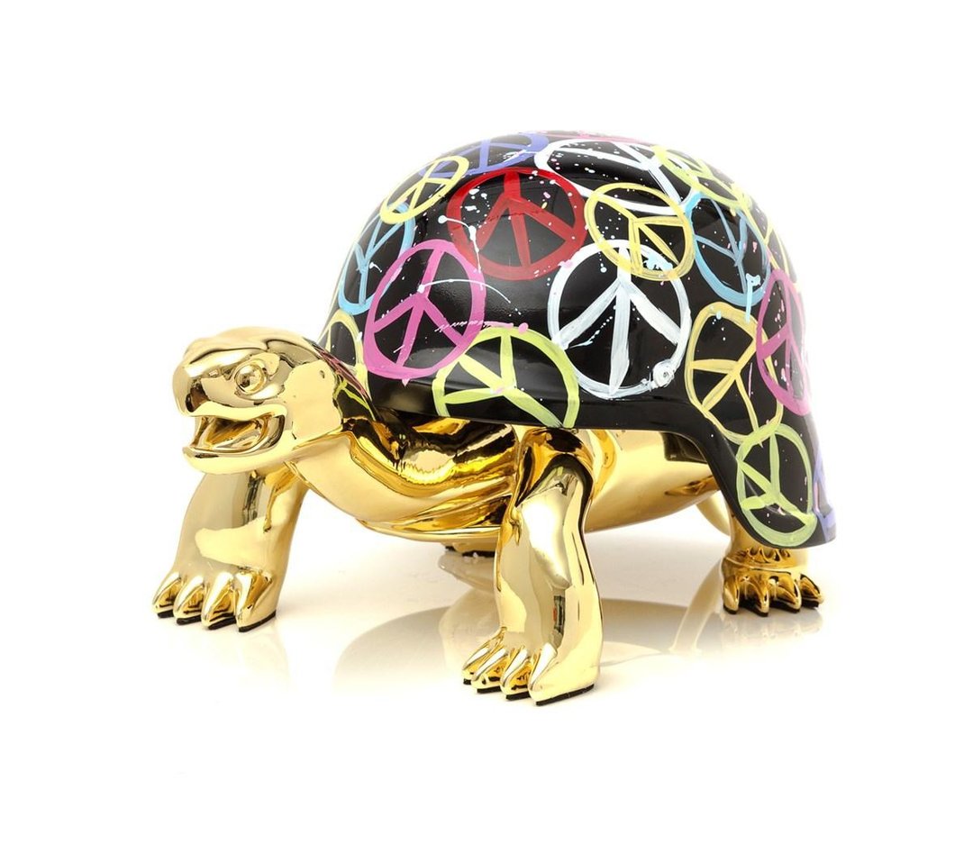 World Peace (Turtle) - Diederik Van Apple (Hand finished Resin Sculpture) - 摆饰 - 树脂 多色