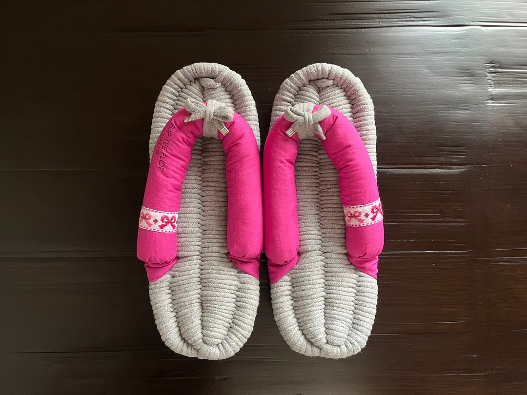 【FLIP TEE FLOP】24cm 日式布拖鞋 灰色 覆盆子红 - 室内拖鞋 - 棉 灰色