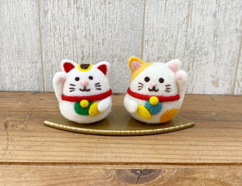 招唤幸运-大人气羊毛毡吉祥物材料套组-好运旺旺招财猫—开运 - 编织/刺绣/羊毛毡/裁缝 - 羊毛 