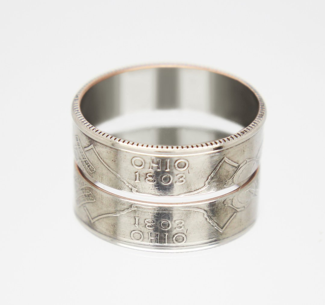 USA Coin Ring 25 cents 2002 Ohio coin rings for men coin rings for women - 戒指 - 其他金属 