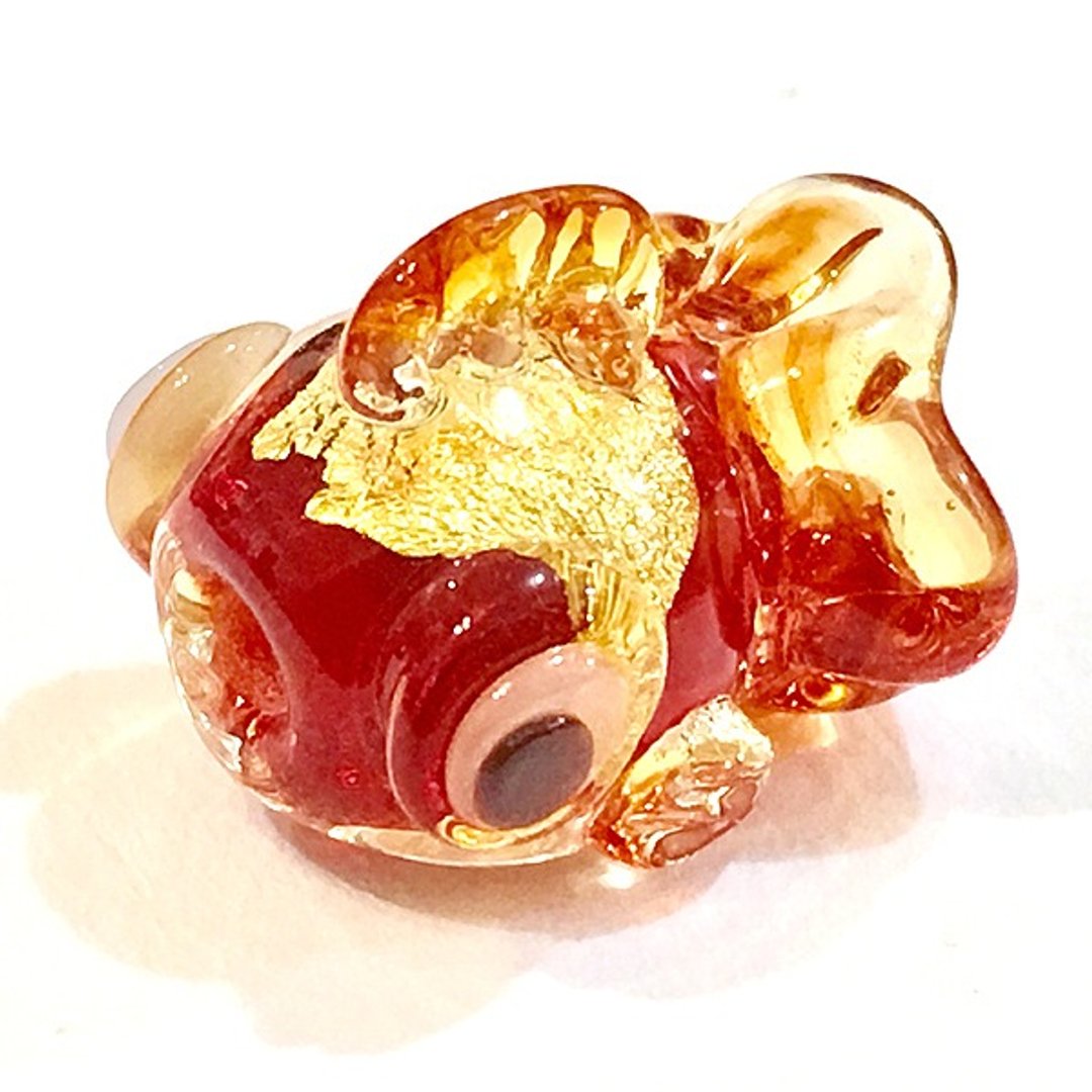 红色琉璃金箔小鱼（单只 ） - 其他 - 玻璃 红色