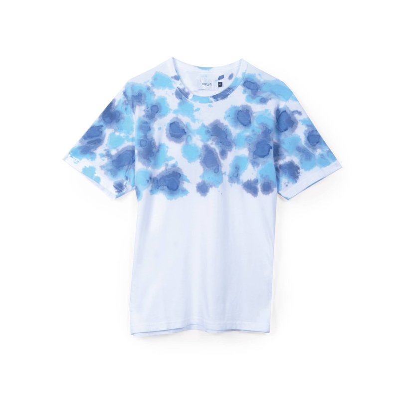 oqLiq - Thread - Star 雪柄喷染 T-shirt - 男装上衣/T 恤 - 棉．麻 白色