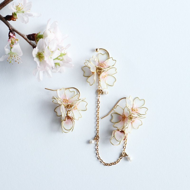 SAKURA Sakura Ear Cuff - 耳环/耳夹 - 其他材质 粉红色