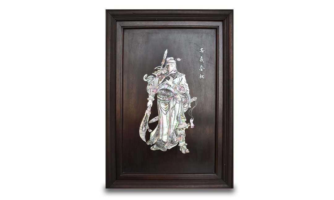 CYPRESS 原木螺钿挂画 关公 (含框) - 海报/装饰画/版画 - 贝壳 