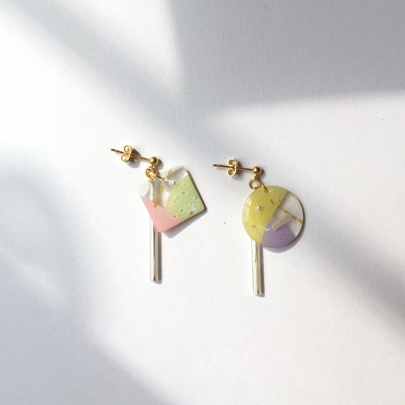 魔法指挥家夹式/针式耳环 - 耳环/耳夹 - 塑料 蓝色