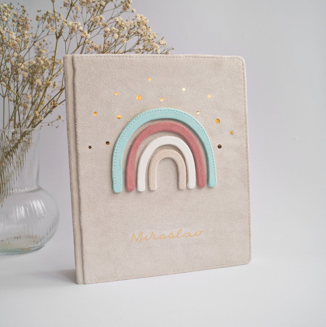 Slip In Photo Baby Album For 200 4x6 Photos, Personalized Suede Baby Photo Album - 儿童绘本/图书 - 其他材质 多色