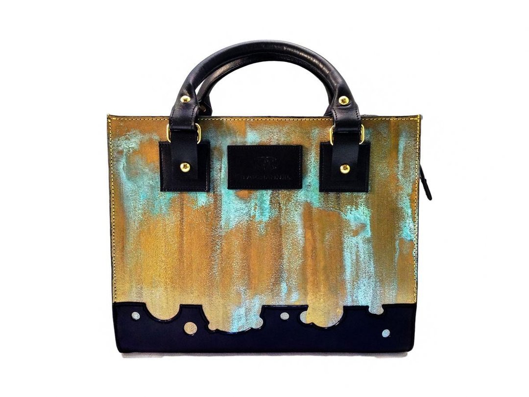 RUST GOLD 2Way Hand & Chain Shoulder Bag - 手提包/手提袋 - 真皮 金色
