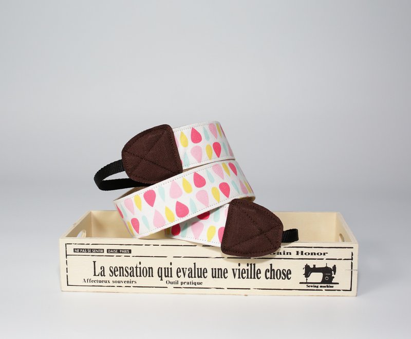 粉红水滴 双背带孔相机带/相机背带/相机绳 - 相机背带/脚架 - 棉．麻 红色