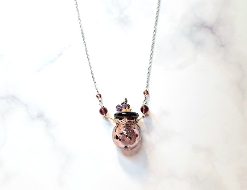紫色泡泡 - 精油瓶项链 - 项链 - 琉璃 紫色