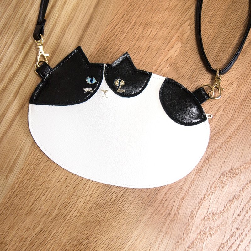 Hachiwalle cat's child child pochette (to order) - 零钱包 - 人造皮革 白色