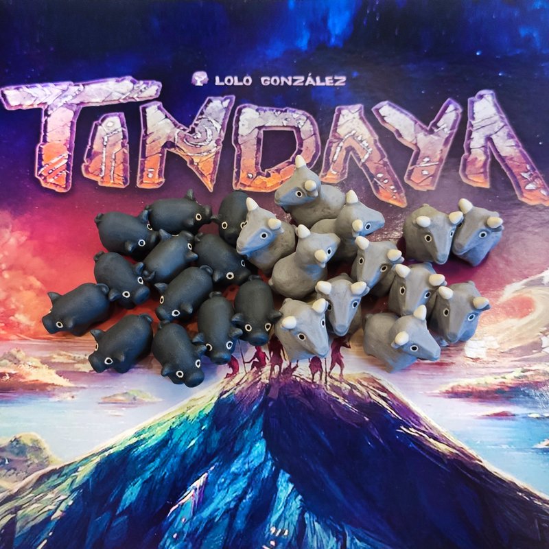 与 Tindaya 棋盘游戏兼容的豪华动物代币 - 桌游/玩具 - 其他材质 