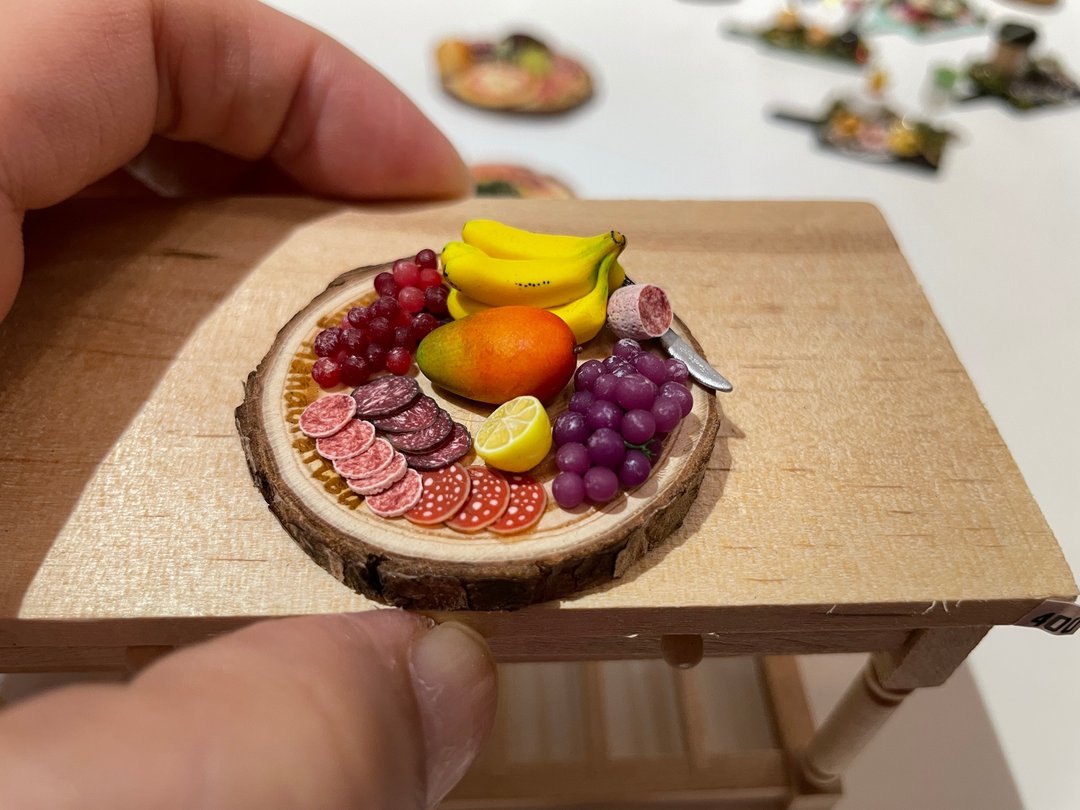 袖珍 Miniature 1:12 义法风味面包餐盘组合 A - 摆饰 - 其他材质 