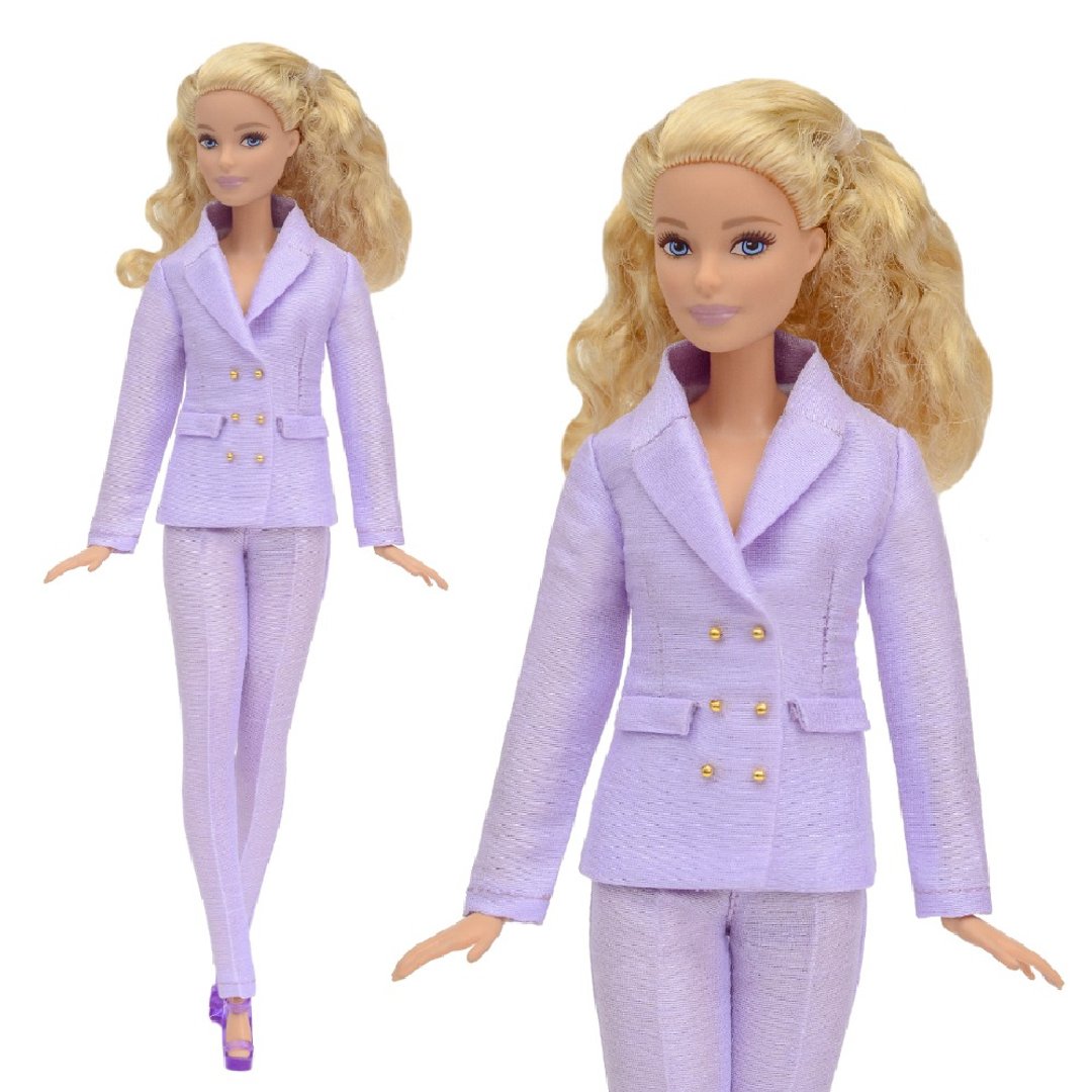 ELENPRIV pale violet suit jacket pants outfit Barbie doll 30cm 11 1/2 Silkstone - 玩具/玩偶 - 聚酯纤维 紫色