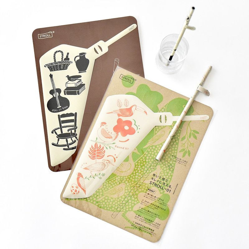 [Free shipping] Sheet straw STROLL_ArtCollection 2 types selected - 环保吸管 - 塑料 