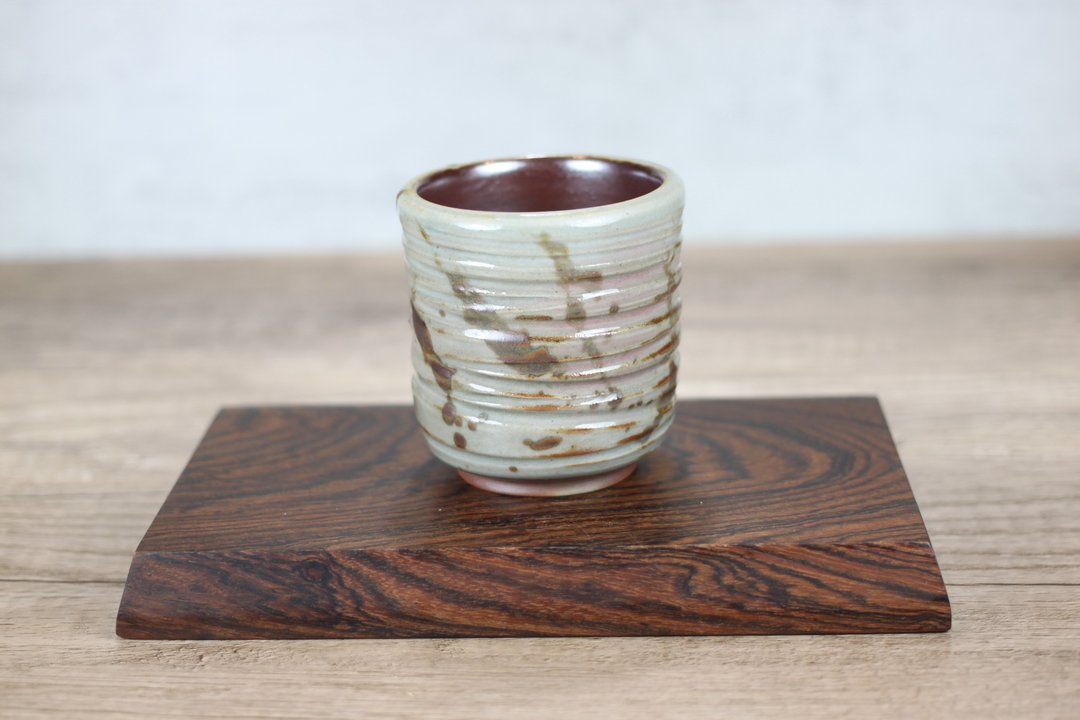 【沐春生活】泼墨 手工柴烧 日式茶杯 名家叶敏祥手作 160ml - 其他杯子 - 瓷 