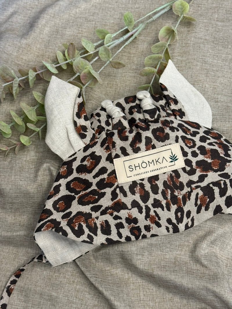 豹纹长颈鹿软帽 - 婴儿帽/发带 - 亚麻 多色