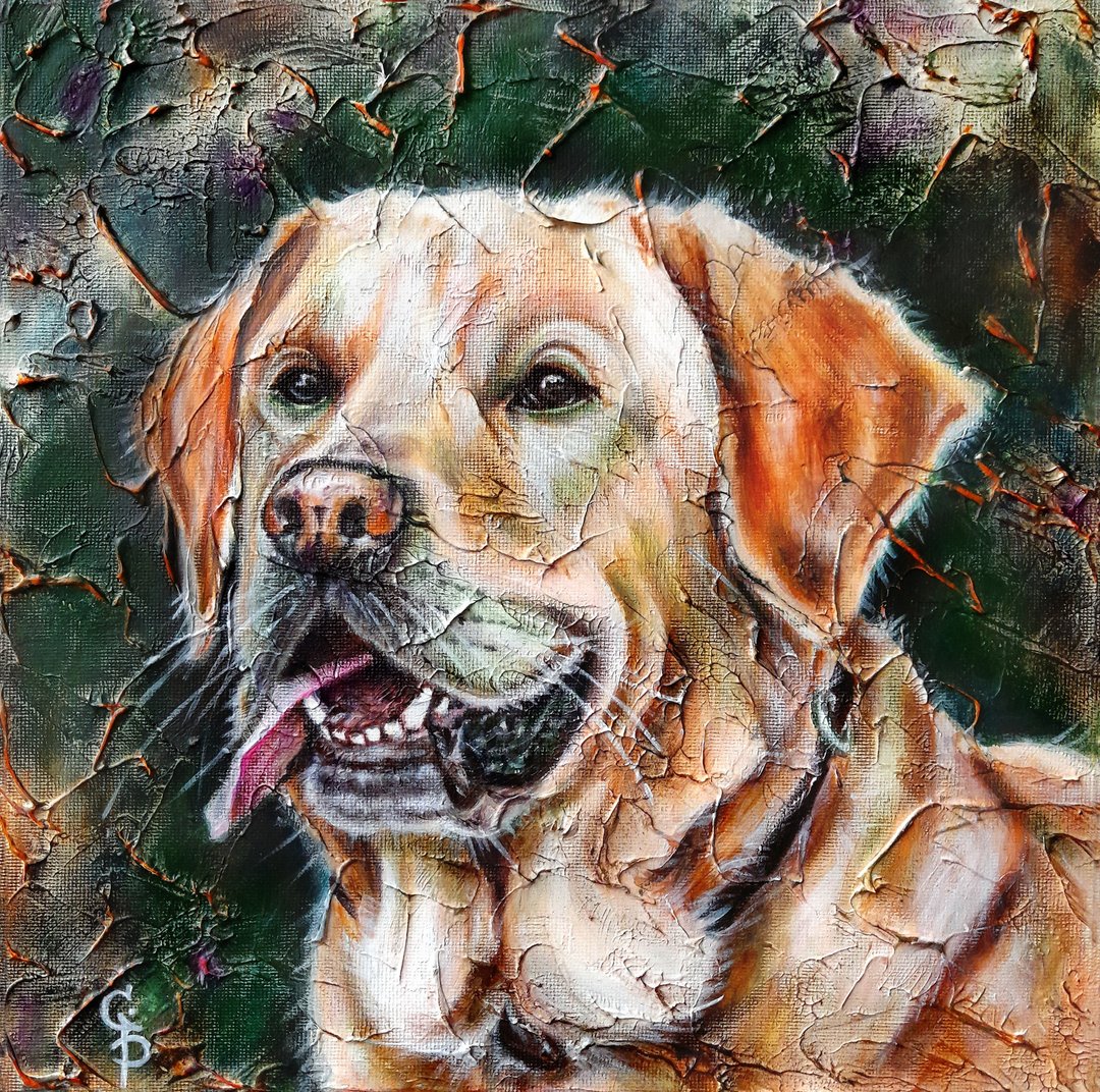 狗画布原始黄金猎犬宠物肖像拉布拉多画布艺术 - 墙贴/壁贴 - 其他材质 