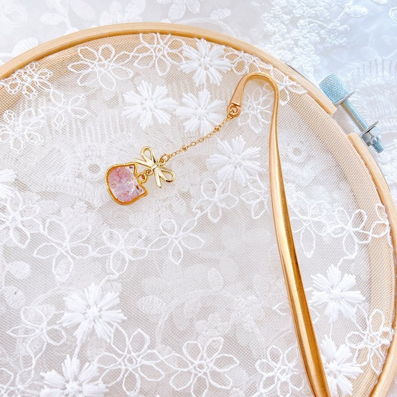 恋恋絮语 猫咪书签 手作 手帐 满天星 - 书签 - 其他材质 粉红色