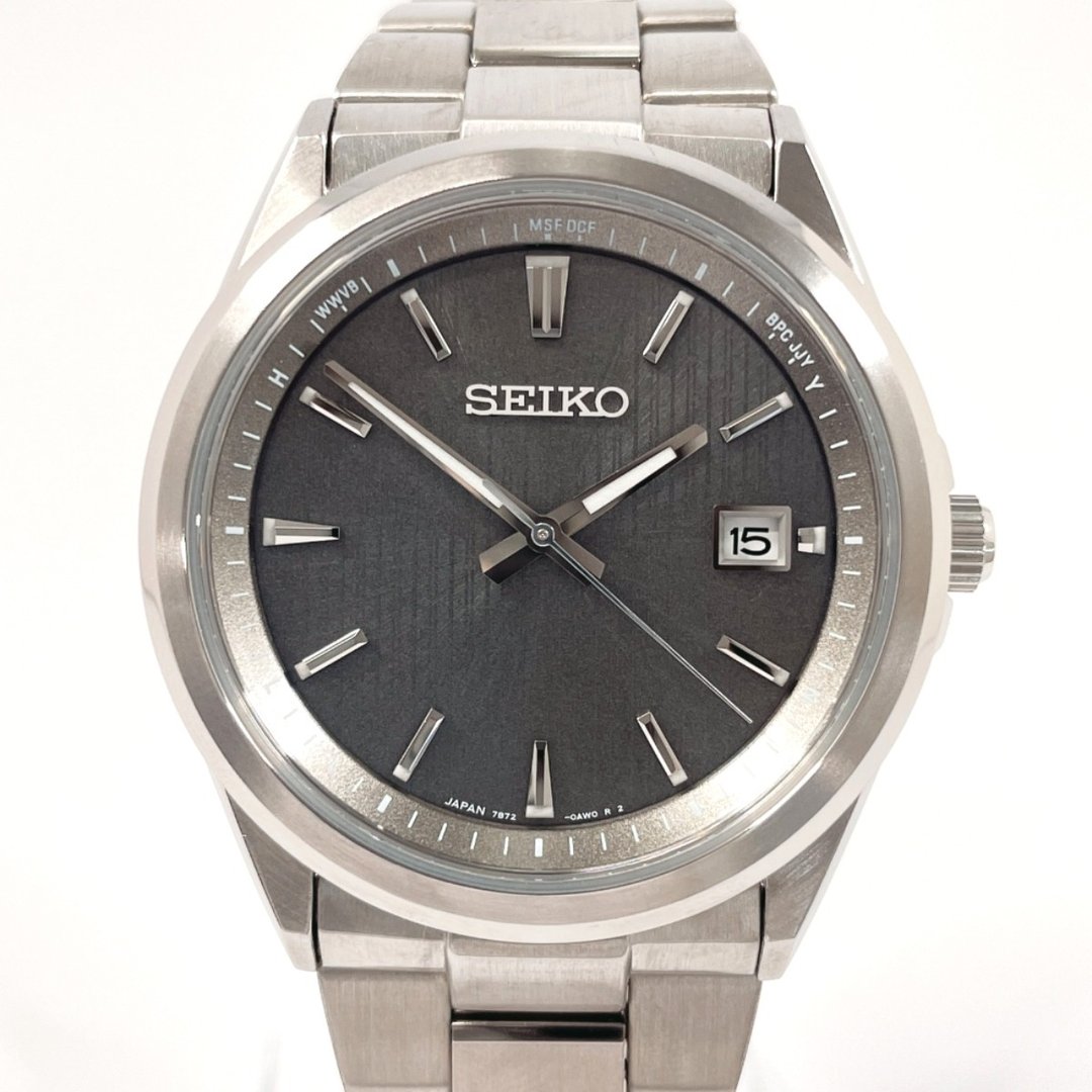 【日本直送 二手美品】SEIKO 精工 手表 7B72-0AK0 Selection S 系列 不锈钢 银色 灰色表盘 太阳能电波表 - 女表 - 不锈钢 银色