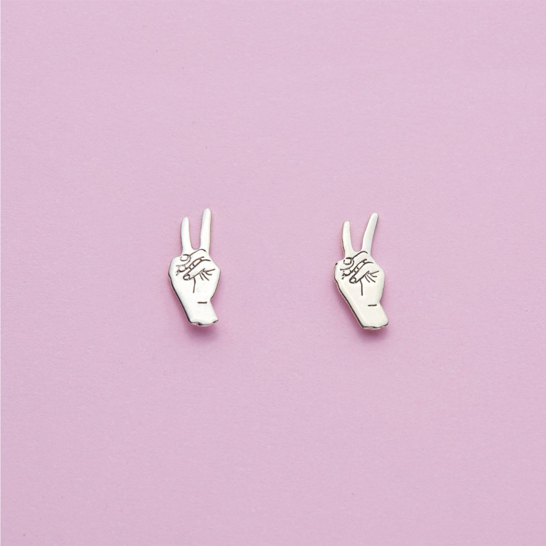 Earring Keep fighting! - 耳环/耳夹 - 纯银 