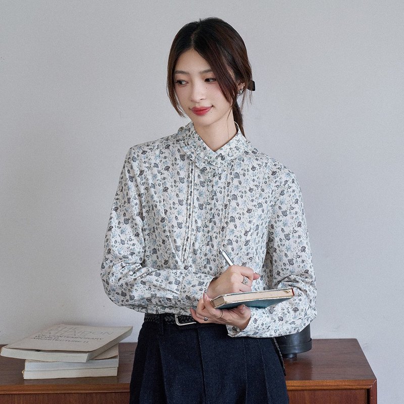 小碎花花边领衬衫|衬衫|秋款|Sora-1638 - 女装衬衫 - 棉 