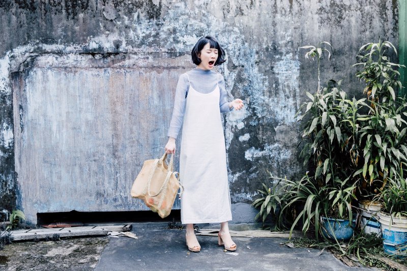 织梦编网 潮麻包 环保袋 - 侧背包/斜挎包 - 棉．麻 卡其色