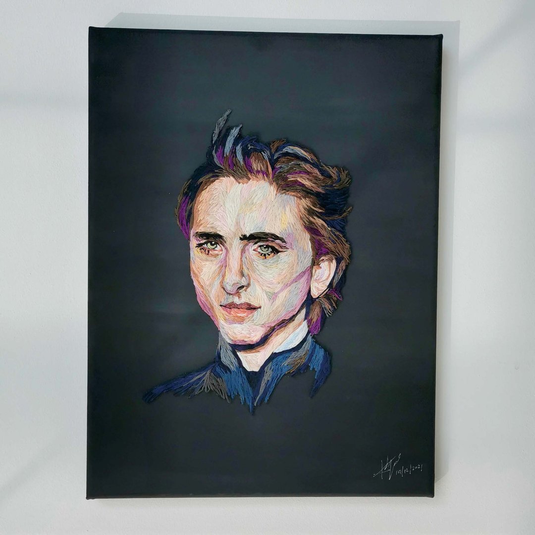 Paul Atreides @ Timothee Chalamet || Thread painting on Canvas - 墙贴/壁贴 - 绣线 