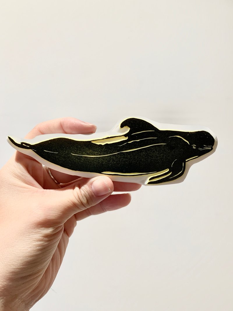 【鲸豚印章】长肢领航鲸 - 印章/印台 - 橡胶 灰色