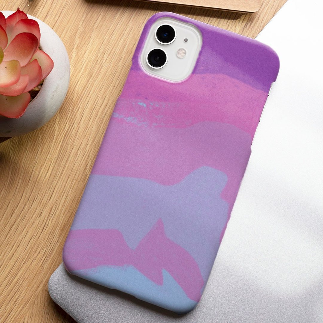 客制手机壳 iPhone 14 13 Pro Matte 复古的酿造年份液体2 1紫粉 - 手机壳/手机套 - 塑料 多色