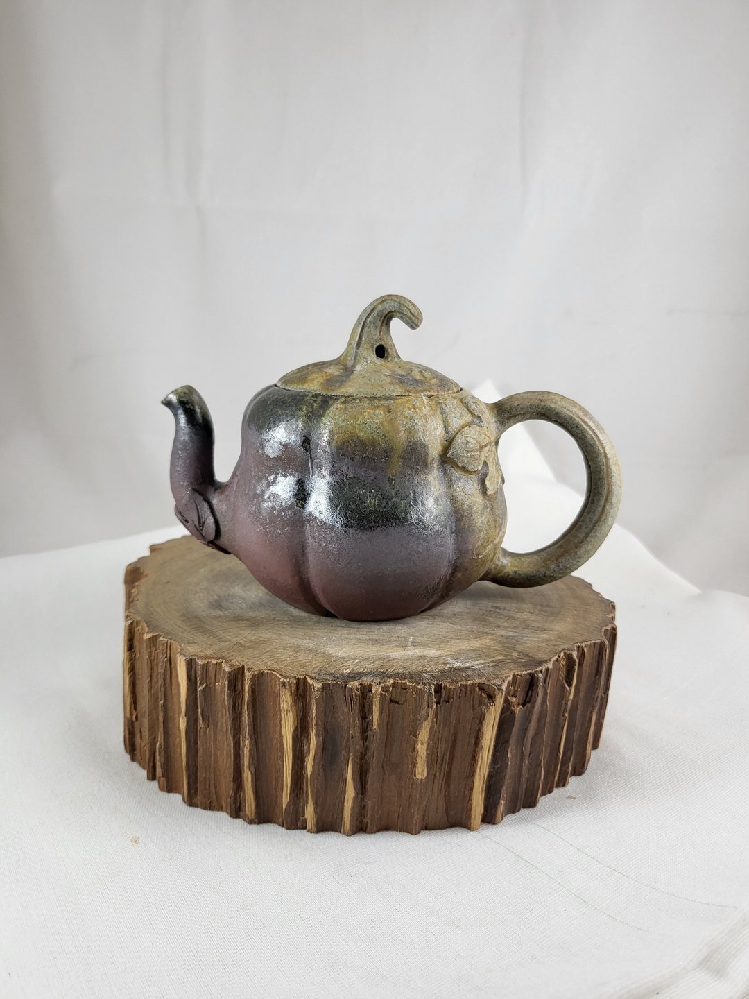 柴烧重落灰南瓜壶 - 茶具/茶杯 - 陶 咖啡色