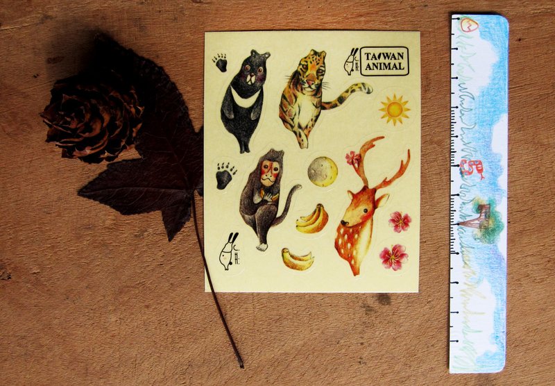 TAIWAN动物系列透明贴纸组 - 贴纸 - 防水材质 多色