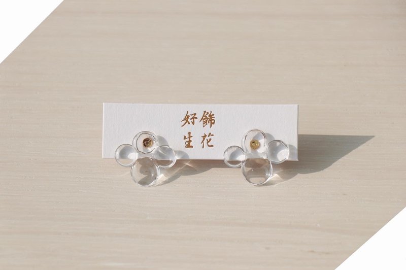 肆滴 no.4 - 耳环/耳夹 - 树脂 透明