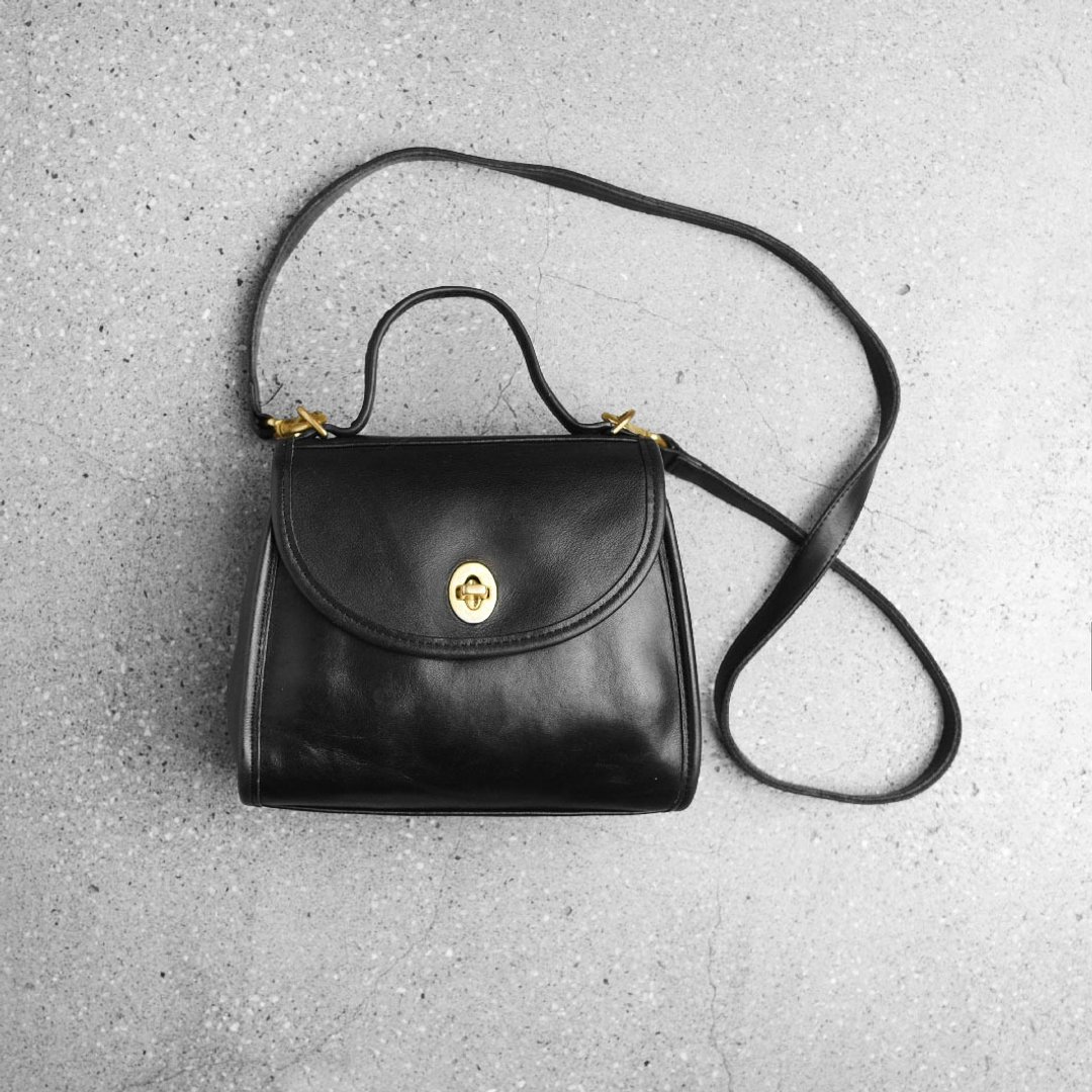 Coach 古董斜肩包 / Vintage 古着 - 侧背包/斜挎包 - 真皮 黑色