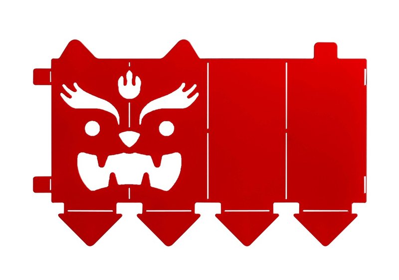 铁定剑狮金属明信片笔筒—火 - 卡片/明信片 - 其他金属 红色