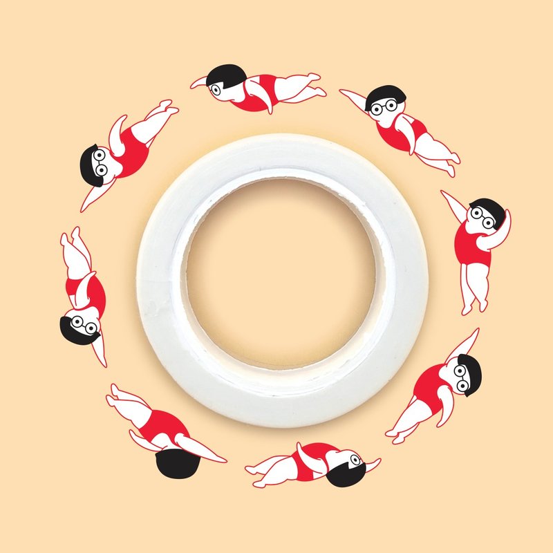 好宝宝畅泳胶带 - 纸胶带 - 纸 白色