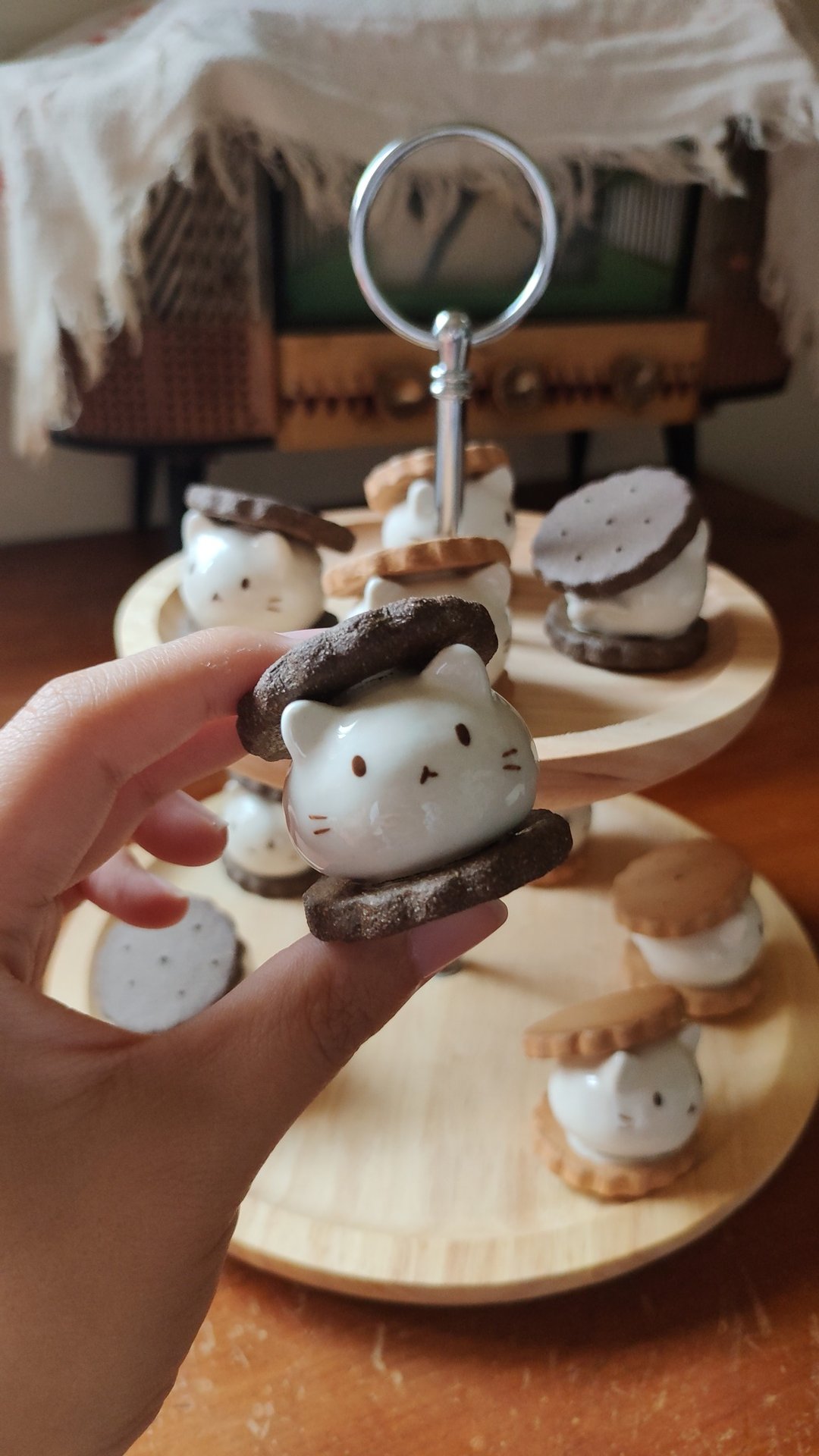 猫猫夹心饼干 - 摆饰 - 陶 咖啡色