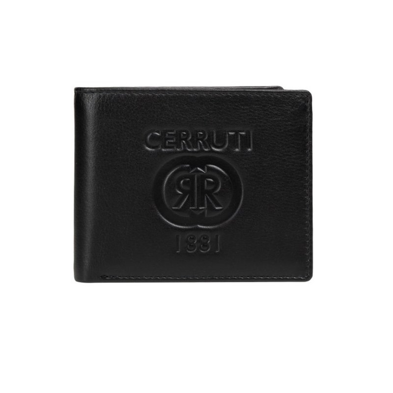 CERRUTI 1881 限量2折 顶级小牛皮4卡皮夹 全新专柜展示品 - 皮夹/钱包 - 真皮 黑色